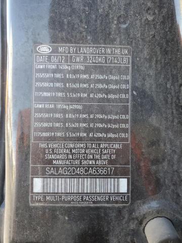 SALAG2D48CA636617 - 2012 LAND ROVER LR4 HSE BLACK photo 12