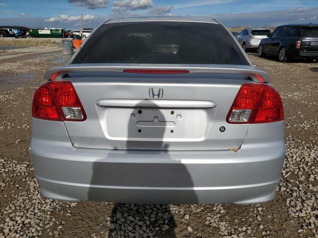 2HGES16545H599319 - 2005 HONDA CIVIC LX GRAY photo 6