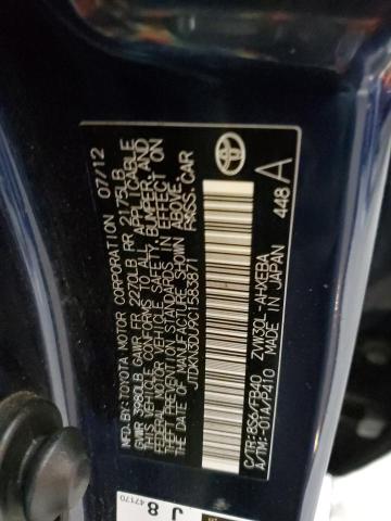 JTDKN3DU9C1583871 - 2012 TOYOTA PRIUS BLUE photo 12