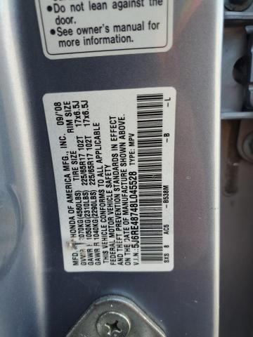 5J6RE48748L045528 - 2008 HONDA CR-V EXL 蓝色 照片 13