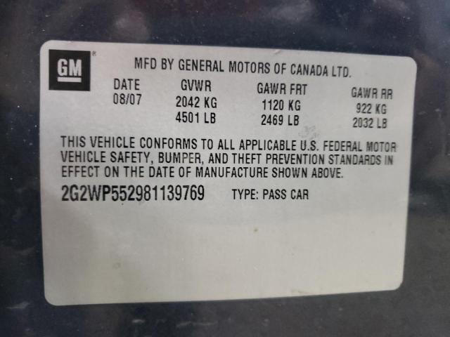 2G2WP552981139769 - 2008 PONTIAC GRAND PRIX Azul foto 12