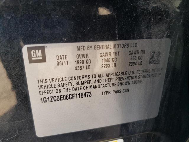 1G1ZC5E08CF118473 - 2012 CHEVROLET MALIBU 1LT 黑色 照片 12