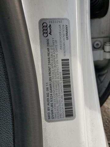 WAUSGAFC4CN015326 - 2012 AUDI A7 PRESTIGE WHITE photo 12