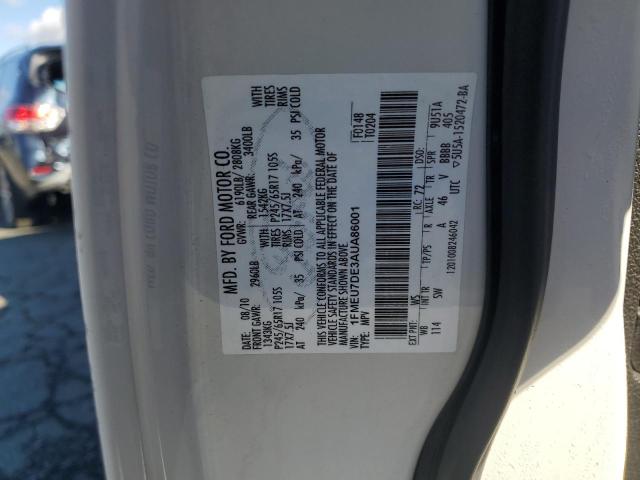 1FMEU7DE3AUA86001 - 2010 FORD EXPLORER XLT Ağ foto 12