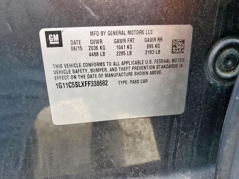 1G11C5SLXFF338682 - 2015 CHEVROLET MALIBU 1LT GRAY photo 12