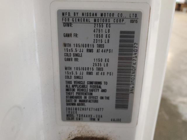 3N63M0ZN0FK714077 - 2015 CHEVROLET CITY EXPRE LT WHITE photo 13