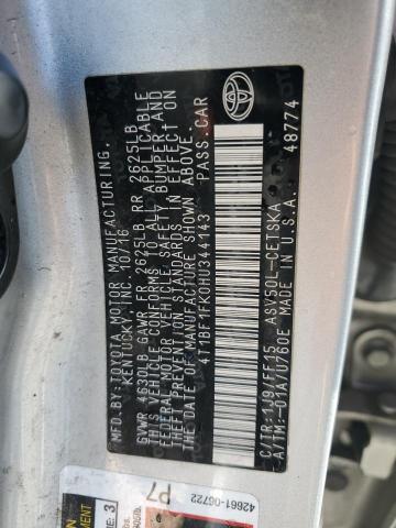 4T1BF1FK0HU344143 - 2017 TOYOTA CAMRY LE GRAY photo 12