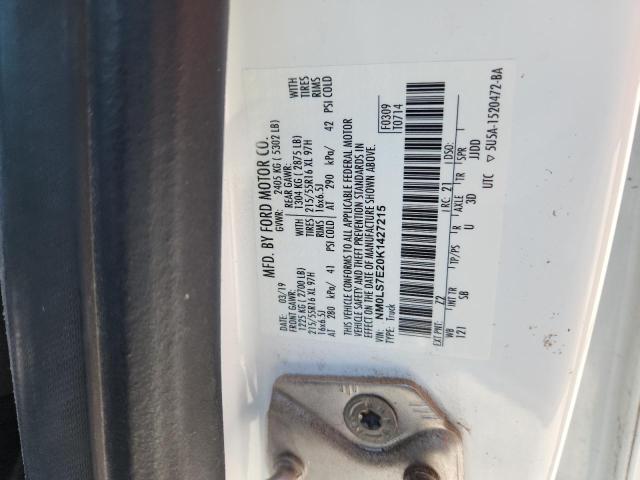 NM0LS7E20K1427215 - 2019 FORD TRANSIT CO XL WHITE photo 13
