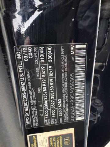 4JGDA5HB8CA058305 - 2012 MERCEDES-BENZ ML 350 4MATIC BLACK photo 13