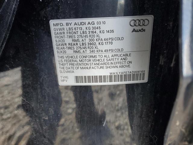WA1LYAFE7AD006168 - 2010 AUDI Q7 PREMIUM PLUS შავი ფოტო 13