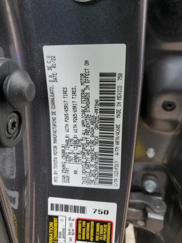 3TYAZ5CNXNT015855 - 2022 TOYOTA TACOMA DOUBLE CAB CHARCOAL photo 12