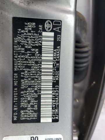 2T1BURHE0FC231657 - 2015 TOYOTA COROLLA L GRAY photo 13