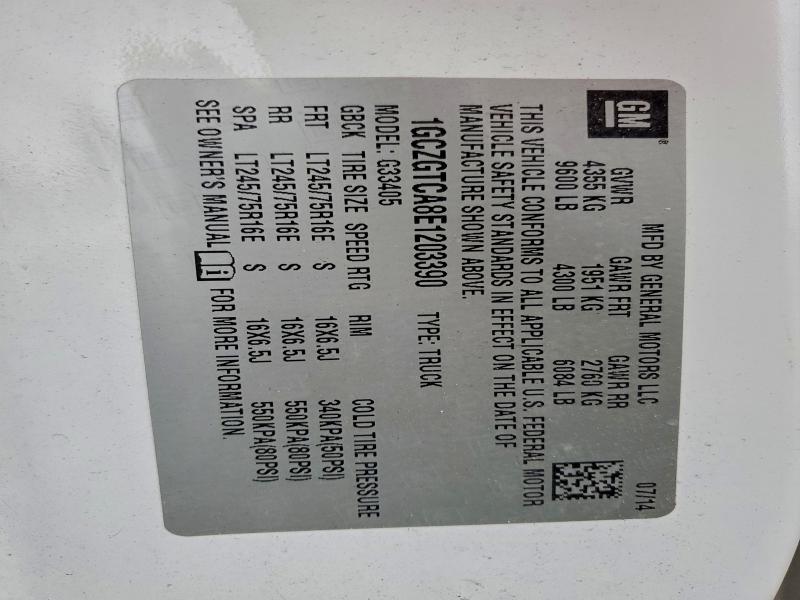 1GCZGTCA8E1203390 - 2014 CHEVROLET EXPRESS G3 白色 照片 13