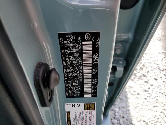 JTDKAMFU9N3162884 - 2022 TOYOTA PRIUS NIGHT SHADE Теңіз көгі фото 12