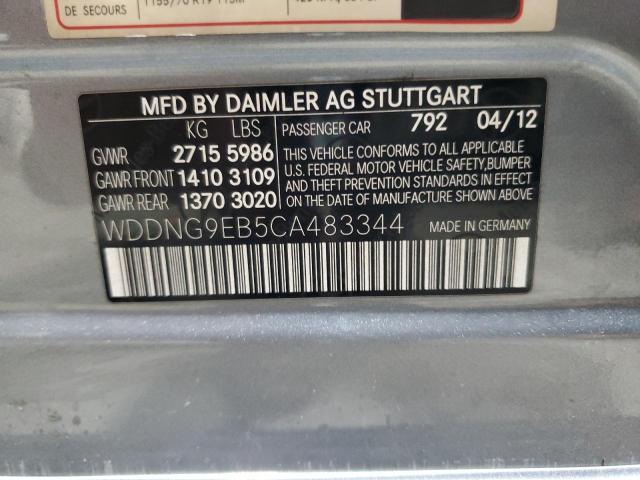 WDDNG9EB5CA483344 - 2012 MERCEDES-BENZ S 550 4MATIC GRAY photo 13