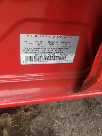 JM1BK32FX71712039 - 2007 MAZDA 3 I RED photo 12