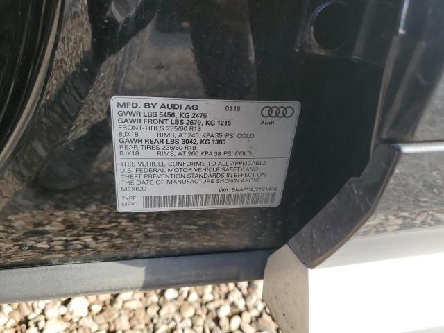 WA1BNAFY4J2121434 - 2018 AUDI Q5 PREMIUM PLUS BLACK photo 13