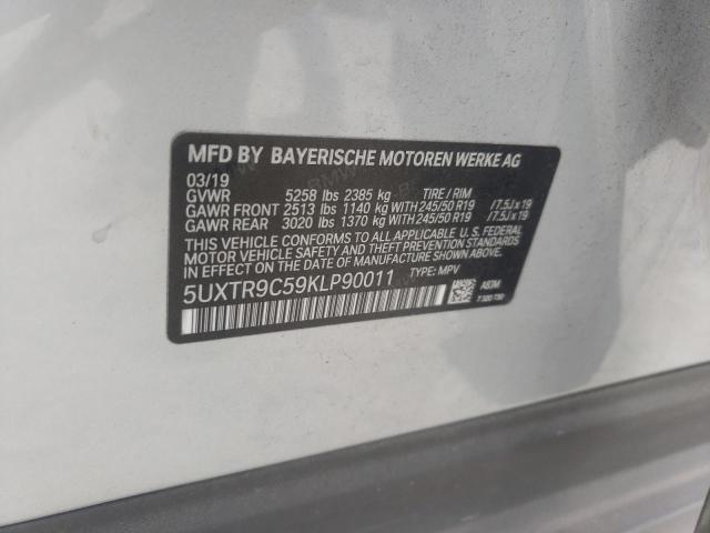 5UXTR9C59KLP90011 - 2019 BMW X3 XDRIVE30I Argent photo 14