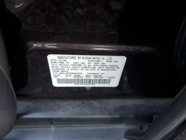 JNKAJ09F68M357808 - 2008 INFINITI EX35 BASE BURGUNDY photo 13