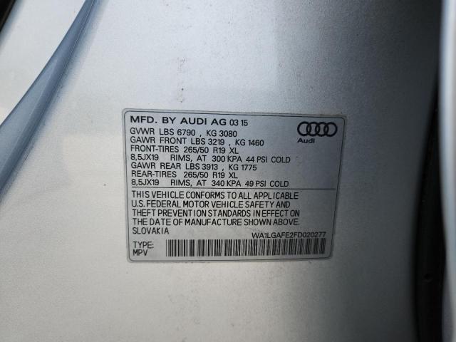 WA1LGAFE2FD020277 - 2015 AUDI Q7 PREMIUM PLUS Silber Foto 13