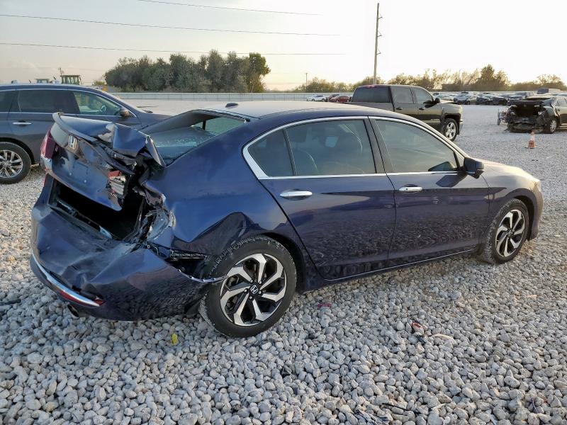 1HGCR3F82GA035680 - 2016 HONDA ACCORD EXL BLUE photo 3