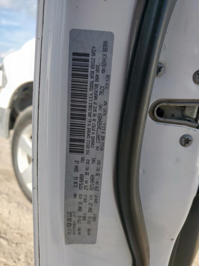 1C6RR7TT3HS694850 - 2017 RAM 1500 SLT WHITE photo 12