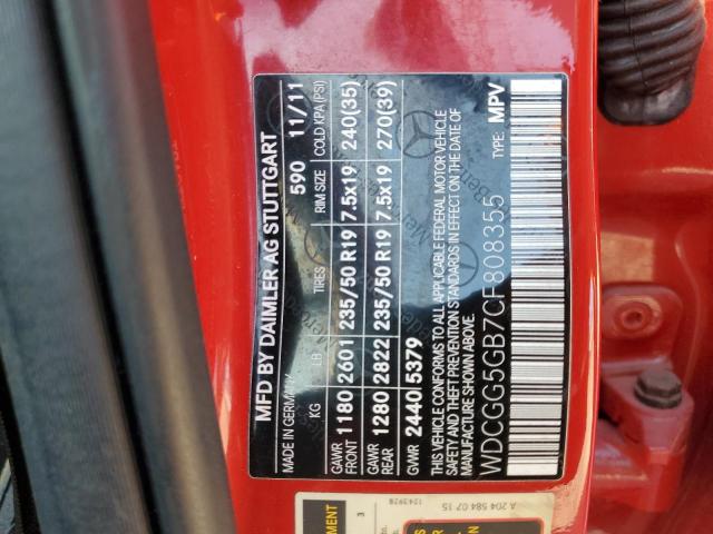 WDCGG5GB7CF808355 - 2012 MERCEDES-BENZ GLK 350 Kırmızı fotoğraf 13