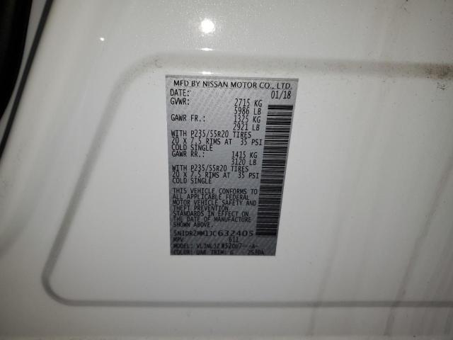 5N1DR2MM1JC632405 - 2018 NISSAN PATHFINDER S Beyaz fotoğraf 13