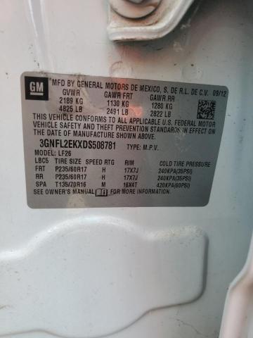 3GNFL2EKXDS508781 - 2013 CHEVROLET CAPTIVA LS 白色 照片 13