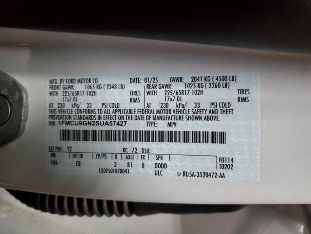 1FMCU9GN2SUA57427 - 2025 FORD ESCAPE ACTIVE 白色 照片 13