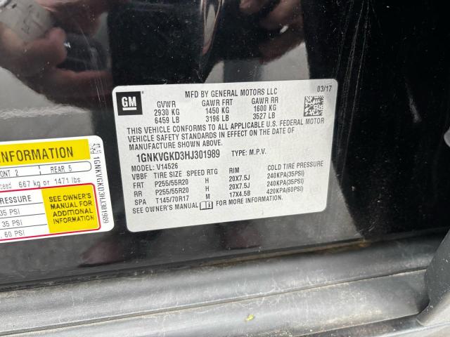 1GNKVGKD3HJ301989 - 2017 CHEVROLET TRAVERSE LT 黑色 照片 10