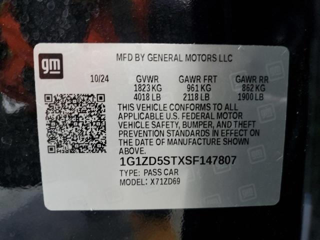 1G1ZD5STXSF147807 - 2025 CHEVROLET MALIBU LT 黑色 照片 12