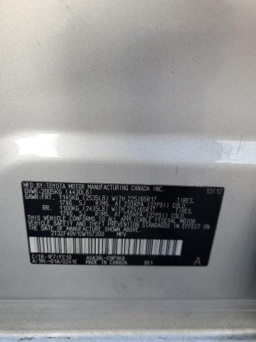 2T3ZF4DV1CW157300 - 2012 TOYOTA RAV4 Gümüş foto 13