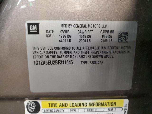 1G1ZA5EU2BF311645 - 2011 CHEVROLET MALIBU LS TAN photo 12