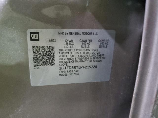 1G1ZD5ST5PF215728 - 2023 CHEVROLET MALIBU LT 银色 照片 12