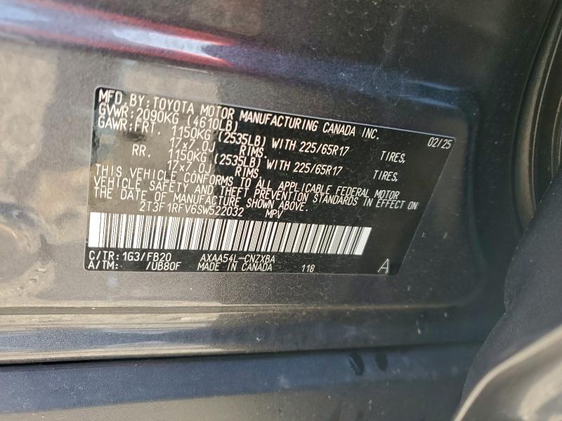 2T3F1RFV6SW522032 - 2025 TOYOTA RAV4 LE 灰色 照片 14