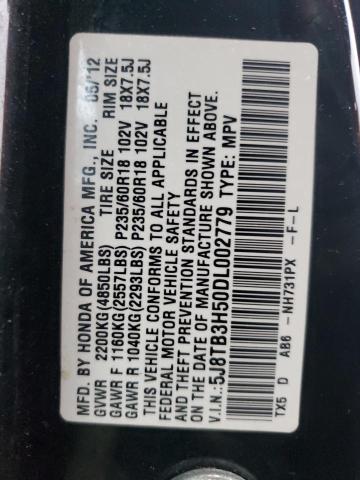 5J8TB3H50DL002779 - 2013 ACURA RDX TECHNOLOGY BLACK photo 13