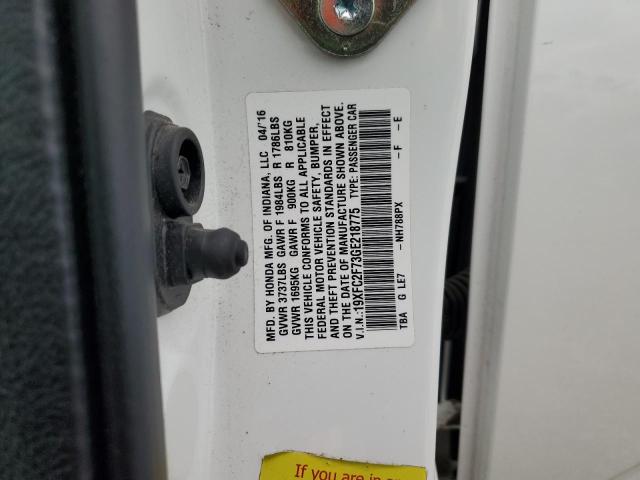 19XFC2F73GE218775 - 2016 HONDA CIVIC EX 白色 照片 13