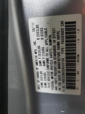 1HGCS2B83CA000158 - 2012 HONDA ACCORD EXL SILVER photo 12