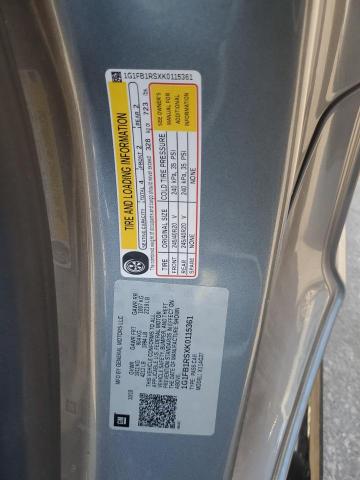 1G1FB1RSXK0115361 - 2019 CHEVROLET CAMARO LS ნაცრისფერი ფოტო 14