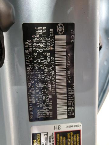 4T4BE46K29R094402 - 2009 TOYOTA CAMRY BASE Blau Foto 12