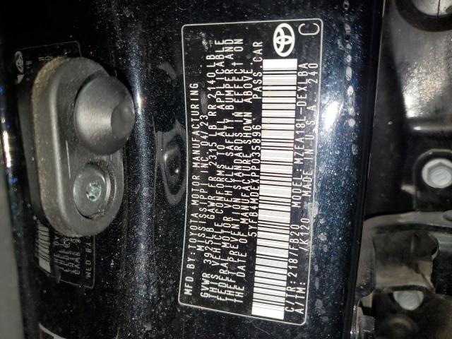 5YFB4MDEXPP035896 - 2023 TOYOTA COROLLA LE BLUE photo 12