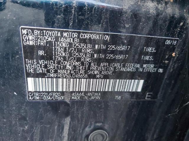 JTMBFREV5JJ248658 - 2018 TOYOTA RAV4 LE Կապույտ լուսանկար 13