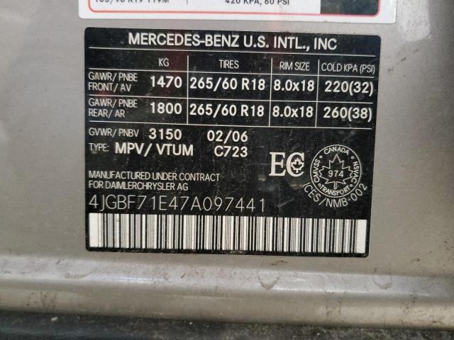 4JGBF71E47A097441 - 2007 MERCEDES-BENZ GL 450 4MATIC SILVER photo 13