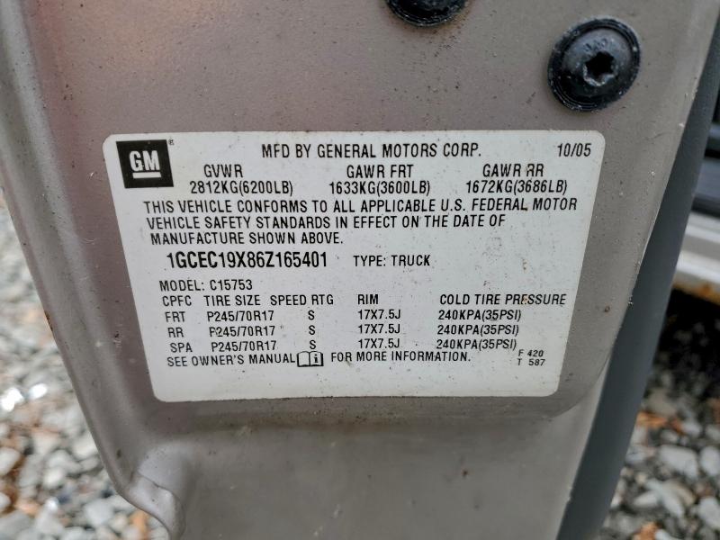 1GCEC19X86Z165401 - 2006 CHEVROLET SILVERADO C1500 CREAM photo 12