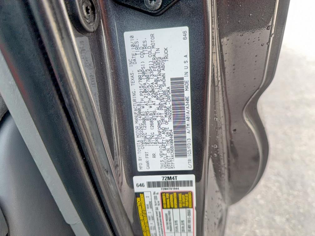 5TFTX4CN6BX004054 - 2011 TOYOTA TACOMA ACCESS CAB Մոխրագույն լուսանկար 10