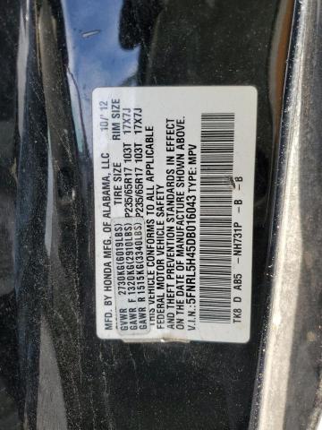 5FNRL5H45DB016043 - 2013 HONDA ODYSSEY EX أسود صورة 13