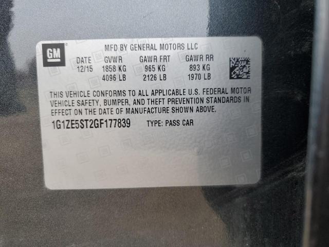 1G1ZE5ST2GF177839 - 2016 CHEVROLET MALIBU LT GRAY photo 12