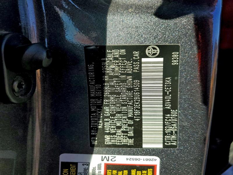 4T1BF3EK2BU614509 - 2011 TOYOTA CAMRY BASE GRAY photo 12