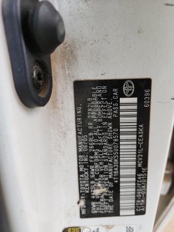 4T1BA30K55U078570 - 2005 TOYOTA CAMRY SE WHITE photo 12